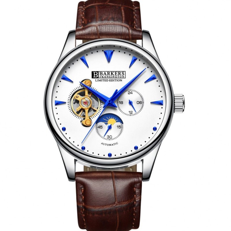 Barkers of Kensington Automatic Watch with High Grade Leather