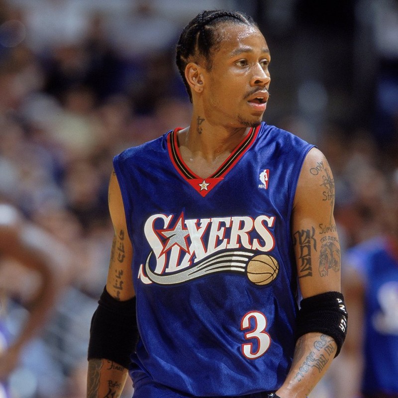 Iverson's Philadelphia 76ers Signed Basketball Game Jersey, 1999/00