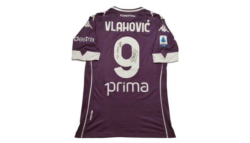 Vlahovic's Signed Match Shirt, Fiorentina-Lazio 2021 - CharityStars