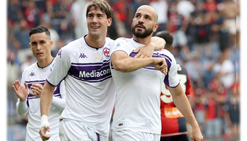 Maglia gara Vlahovic, Genoa-Fiorentina 2021 - Autografata - CharityStars
