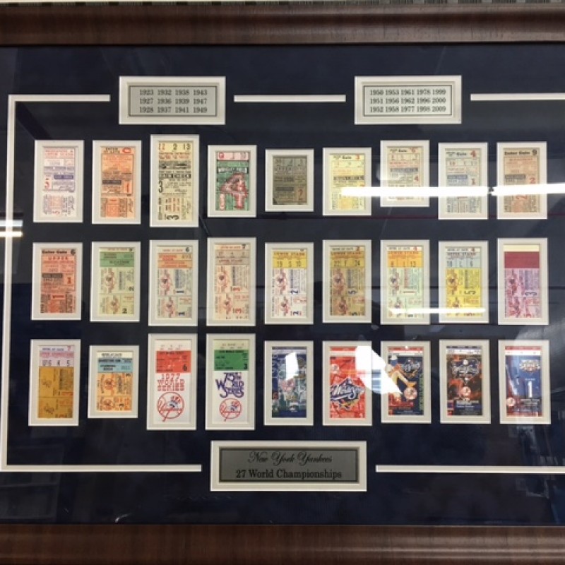New York Yankees World Series Collection of 27 Tribute Tickets