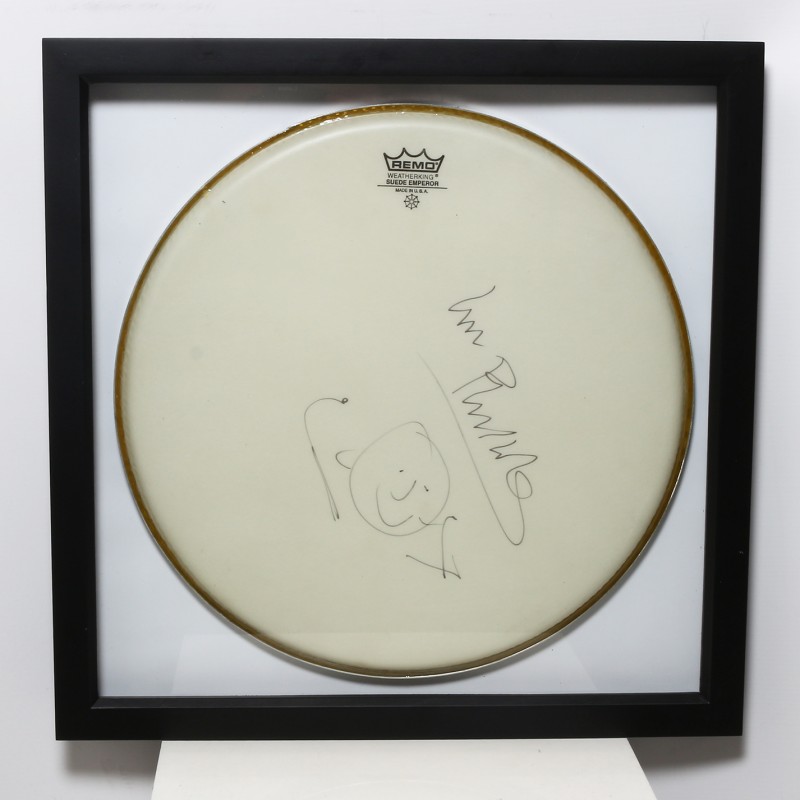 Phil Collins Signed and Framed Drum Head