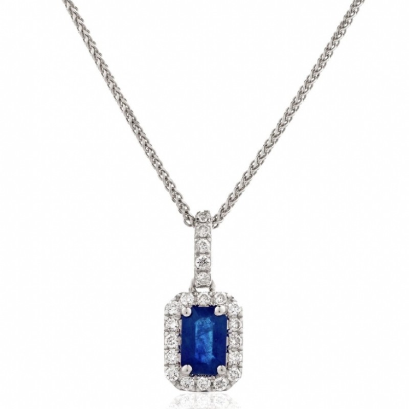 Blue Sapphire & Diamond Pendant