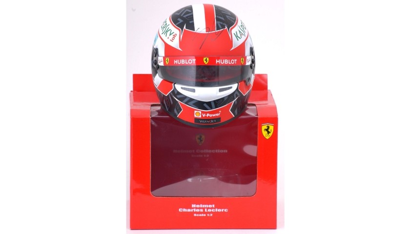 Charles Leclerc Signed 1:2 Replica Ferrari Racing Helmet - CharityStars