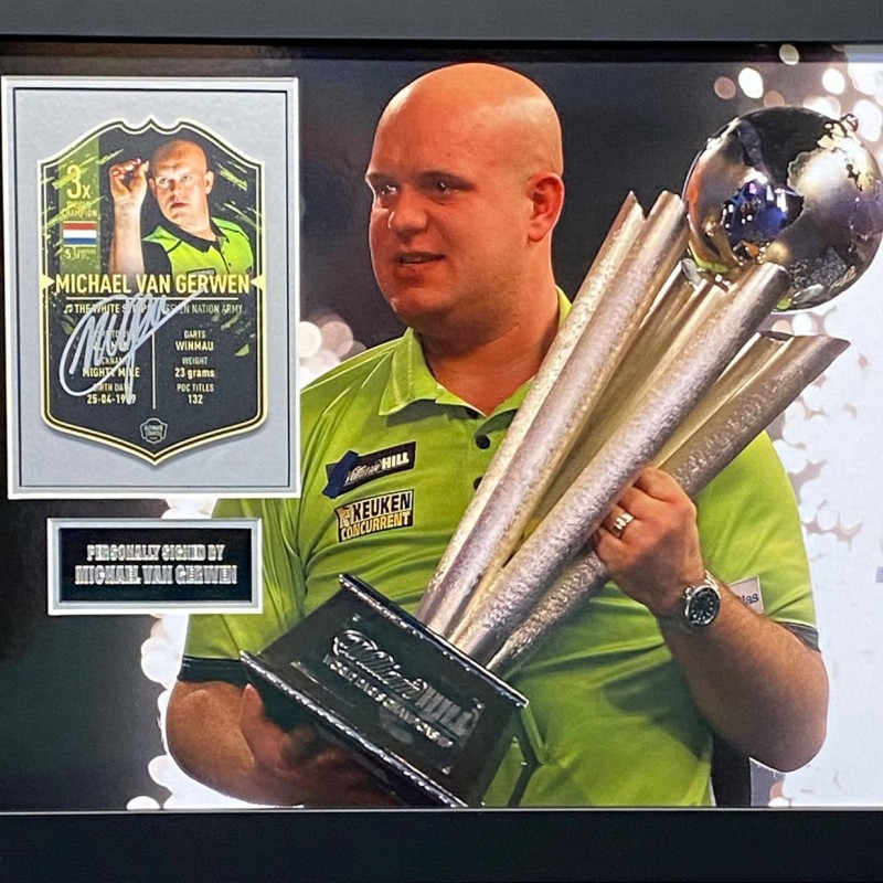 Michael Van Gerwen Signed and Framed Darts Montage
