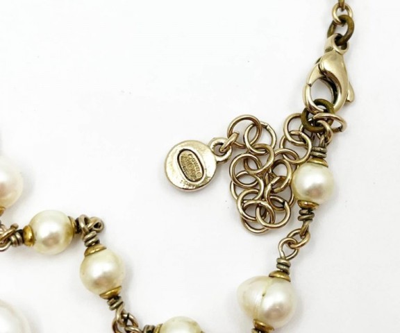 Chanel Silver CC Crystal Freshwater 
