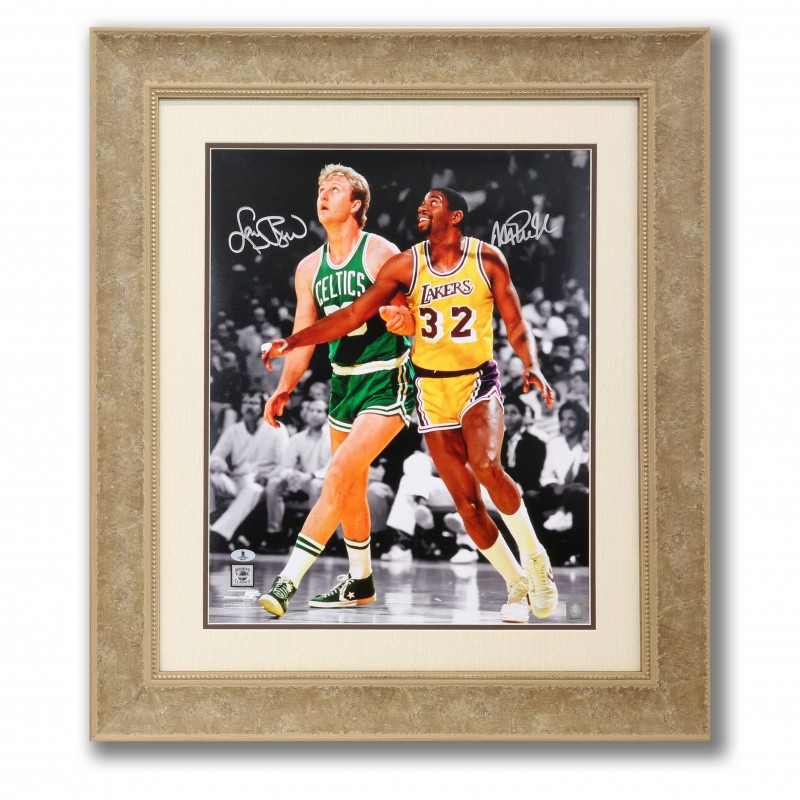 Larry Bird vs Magic Johnson Autographed Photo