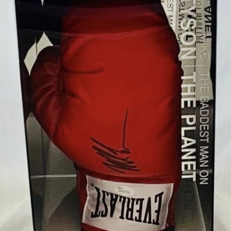 Mike Tyson Signed Red Boxing Glove with Light Up Display