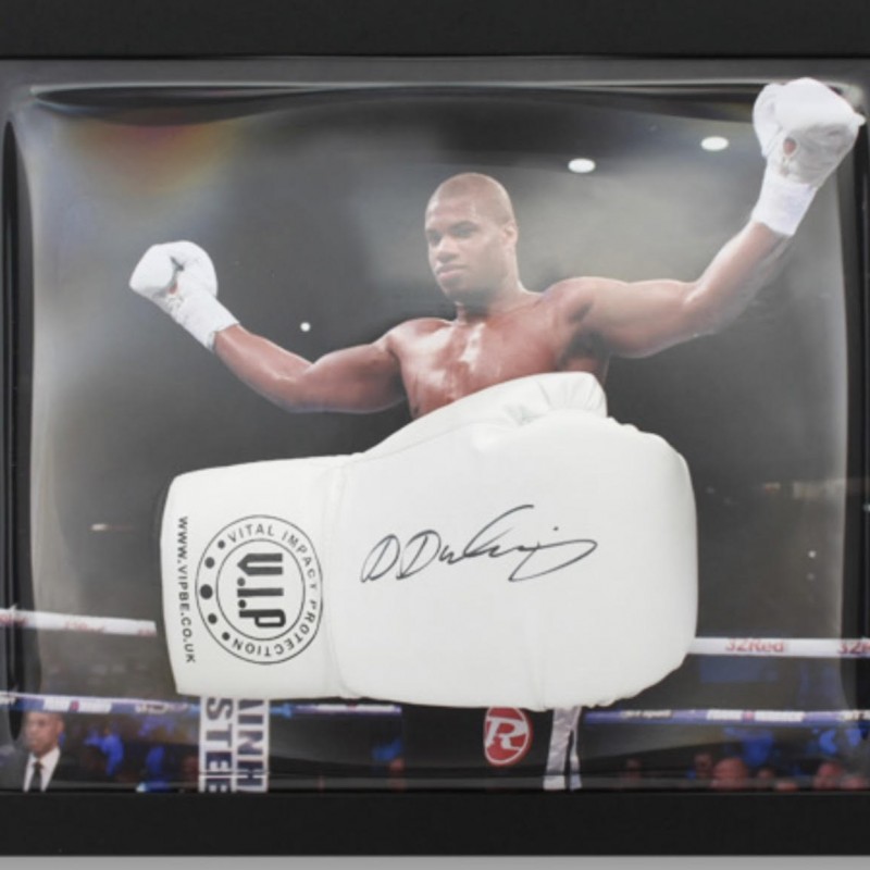 Daniel Dubois Signed and Framed White VIP Boxing Glove