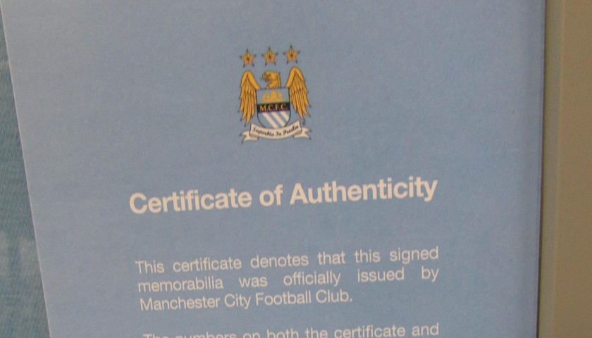 man city signed framed shirt