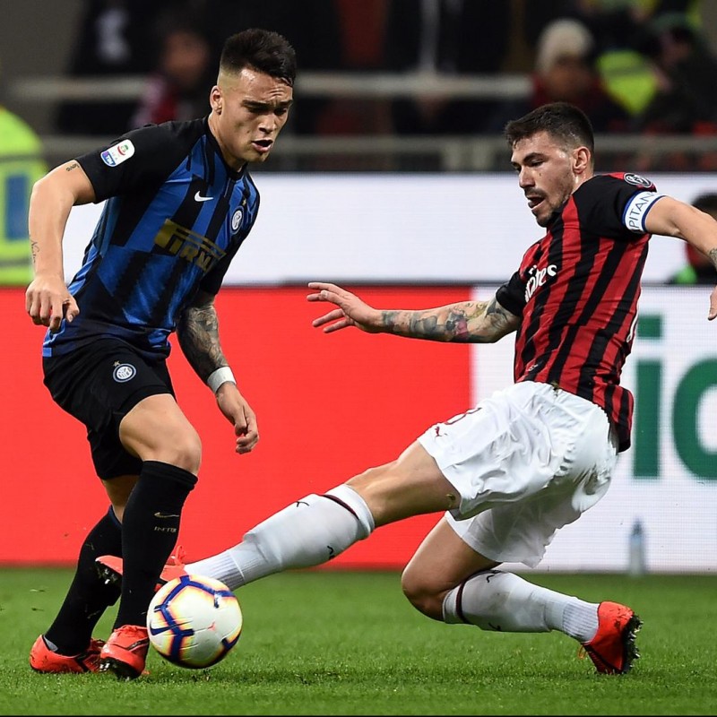 Romagnoli's Worn and Signed Shirt, Milan-Inter 2019