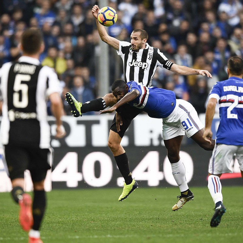 Chiellini's Match-Worn and Signed Shirt with UNICEF Patch, Sampdoria-Juventus