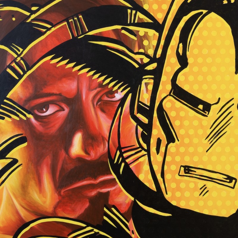 Mute 'Tony Stark is Iron Man' Oil Painting on Canvas