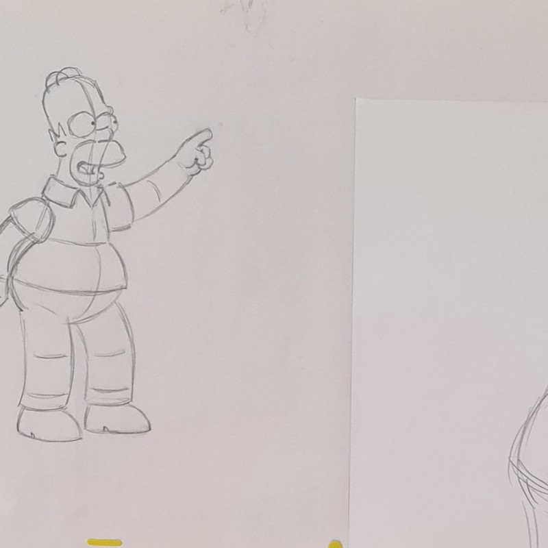 The Simpsons - Original Drawings of Homer Simpson
