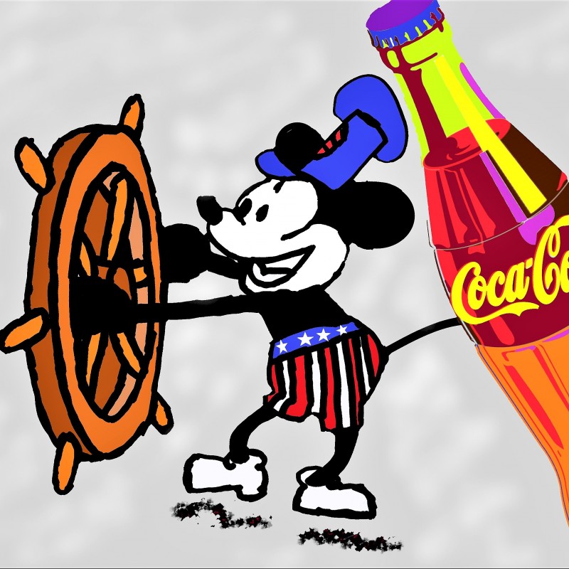 "Mickey Mouse Coca-Cola" Original Limited Edition Board by J.E.
