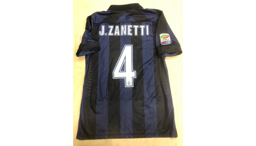 Zanetti's Inter Match Shirt, Serie A 2013/14 - CharityStars