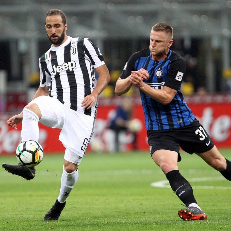 Skriniar's Match-Worn 2018 Inter-Juventus Shirt, with 110th Anniversary Special Patch