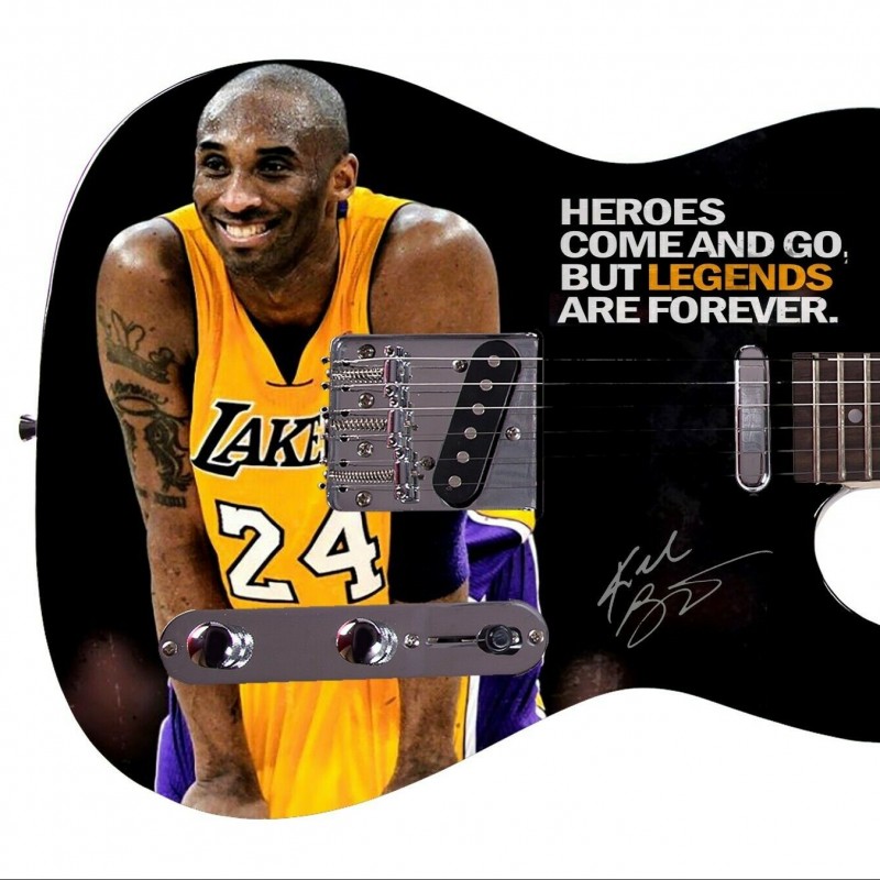 Kobe Bryant Custom Photo Guitar with Printed Signature