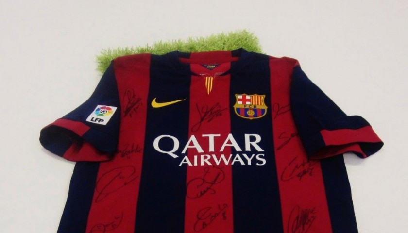 barcelona team signed jersey