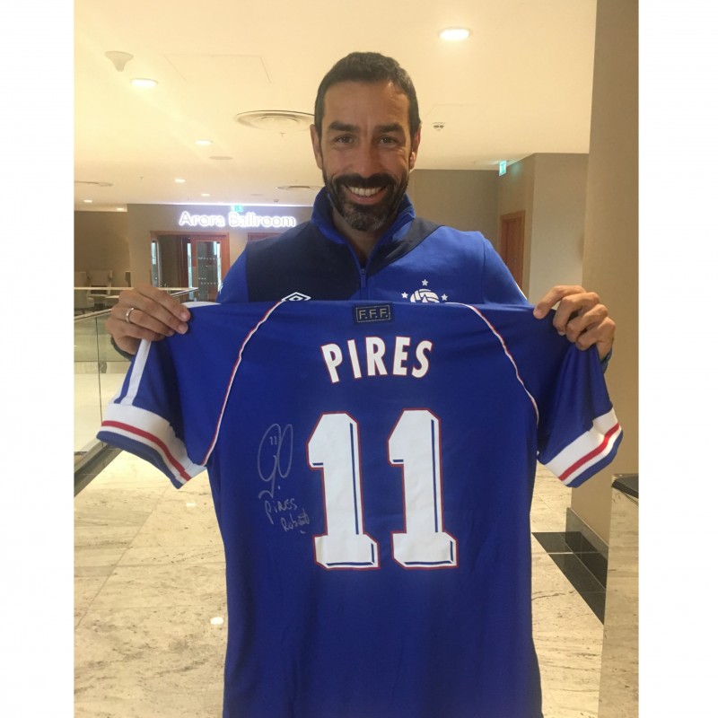 Signed Replica of Robert Pires' 1998 France Shirt
