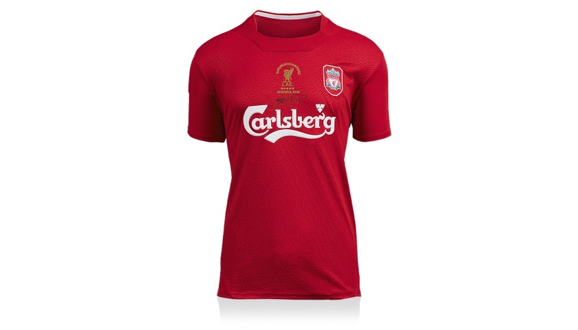 Steven Gerrard Signed Liverpool 2005 Home Shirt: UEFA Champions League Final Edition - CharityStars
