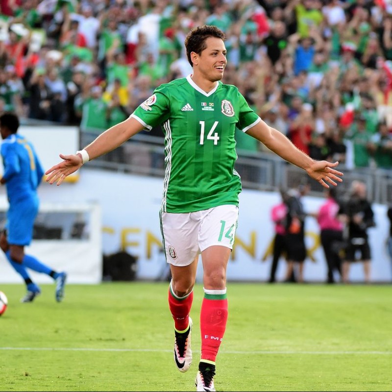 Chicharito's Issued/Worn Shirt, Mexico-Jamaica 2016