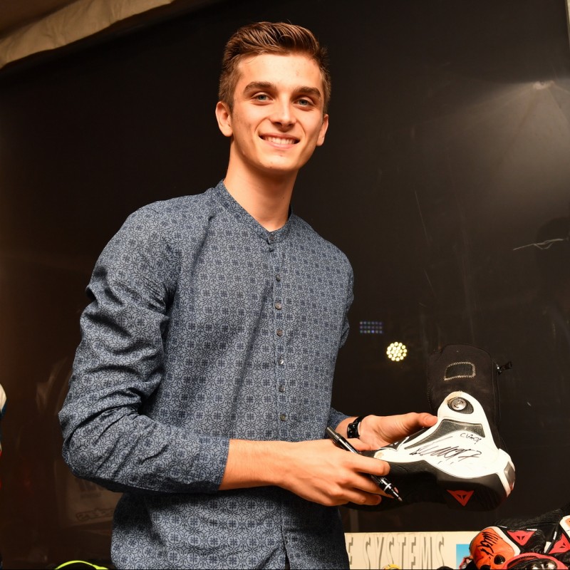 Italian Rider Luca Marini's Worn and Signed Motorbike Boots