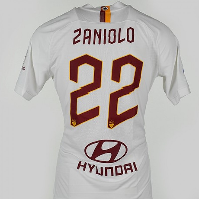 Zaniolo's Match-Issued Shirt, Roma-Parma - "Grazie Maestro"