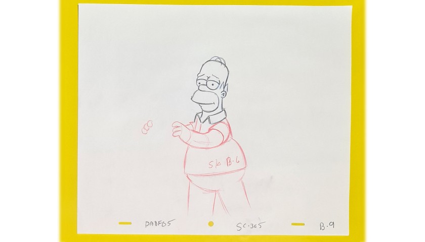 The Simpsons Original Drawing Of Homer Simpson Charitystars