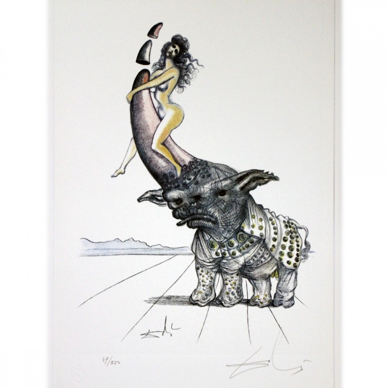 "Salvador Dalì illustre Casanova" - Hand Signed Etching