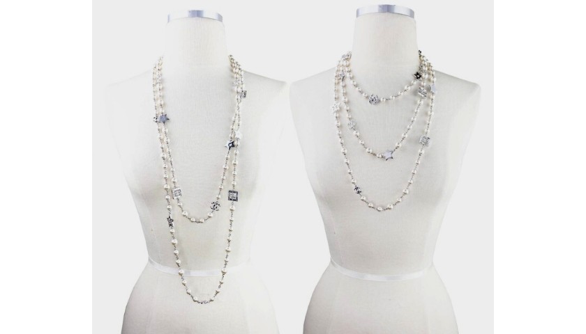 Chanel Rare Silver CC Star Crystal Faux 