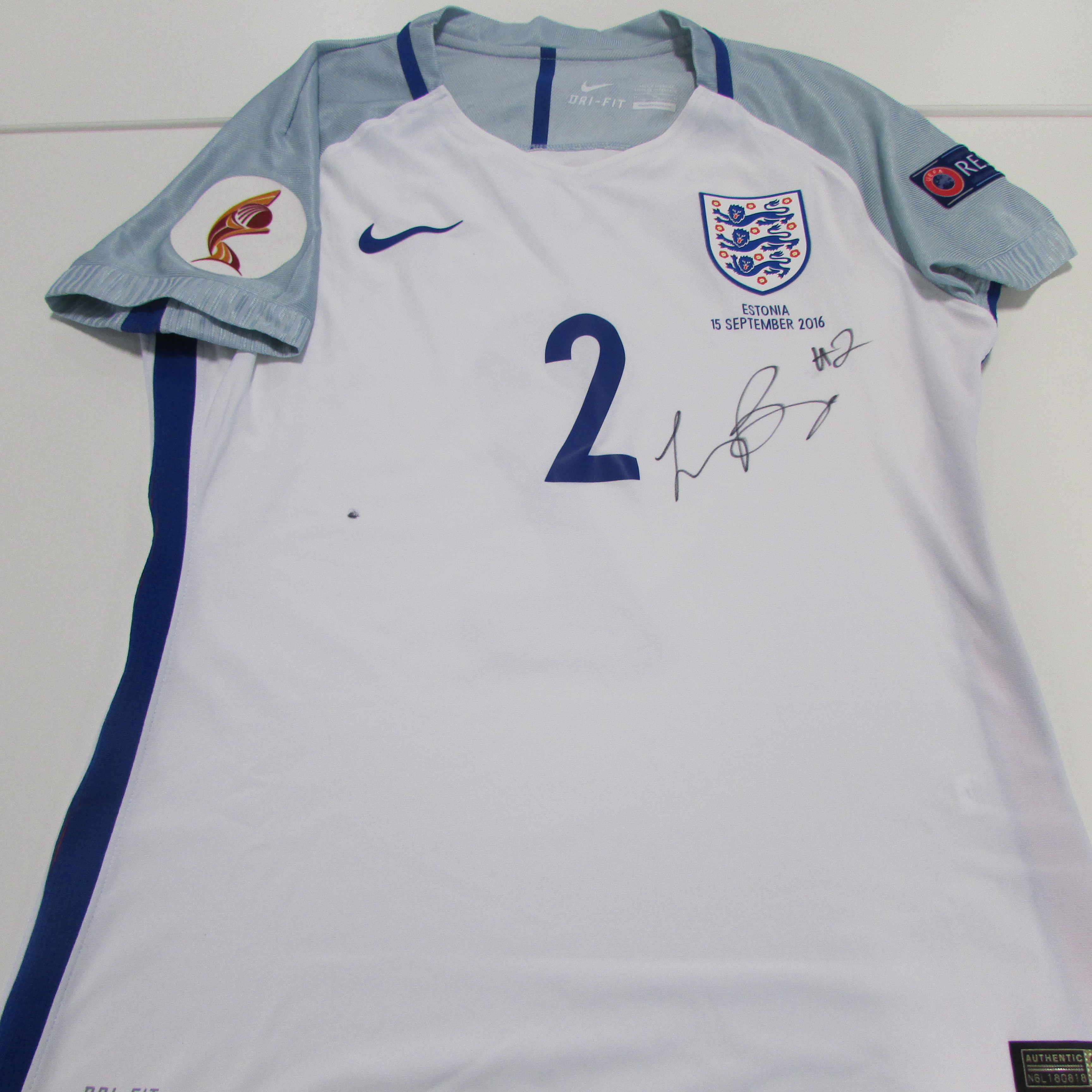 Lucy Bronze's Match Worn and Signed England 2016 Shirt CharityStars