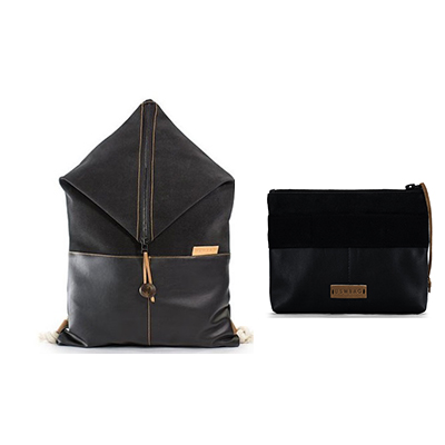 Zaino e pochette All Black Ushbag - CharityStars