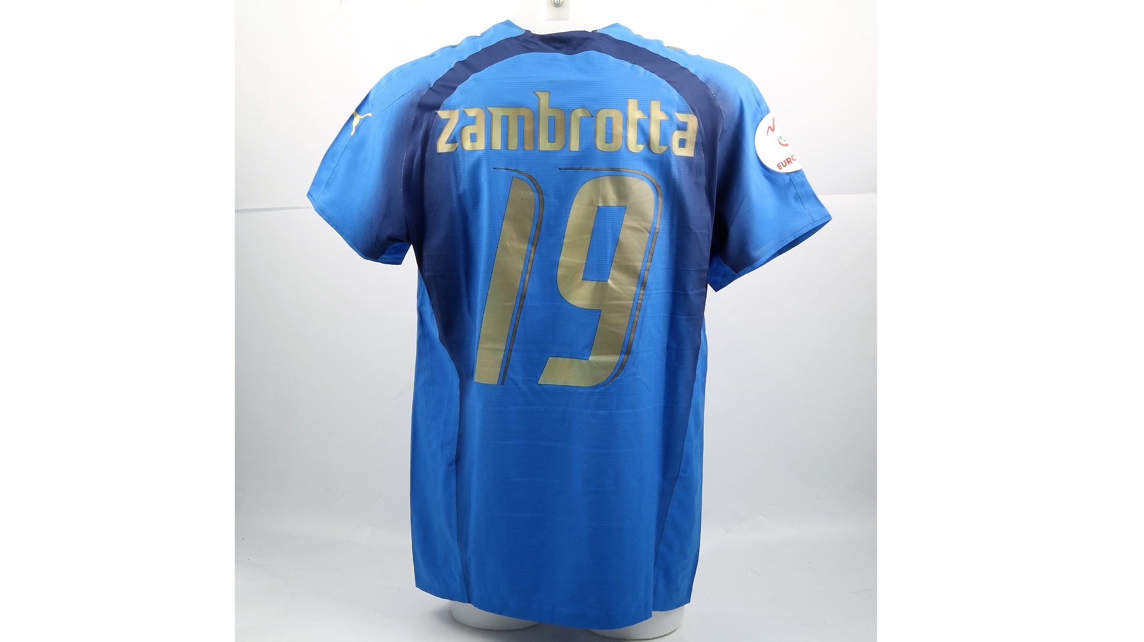 Zambrotta's MatchIssued Italy Shirt, 2008 Euro Qualifiers CharityStars