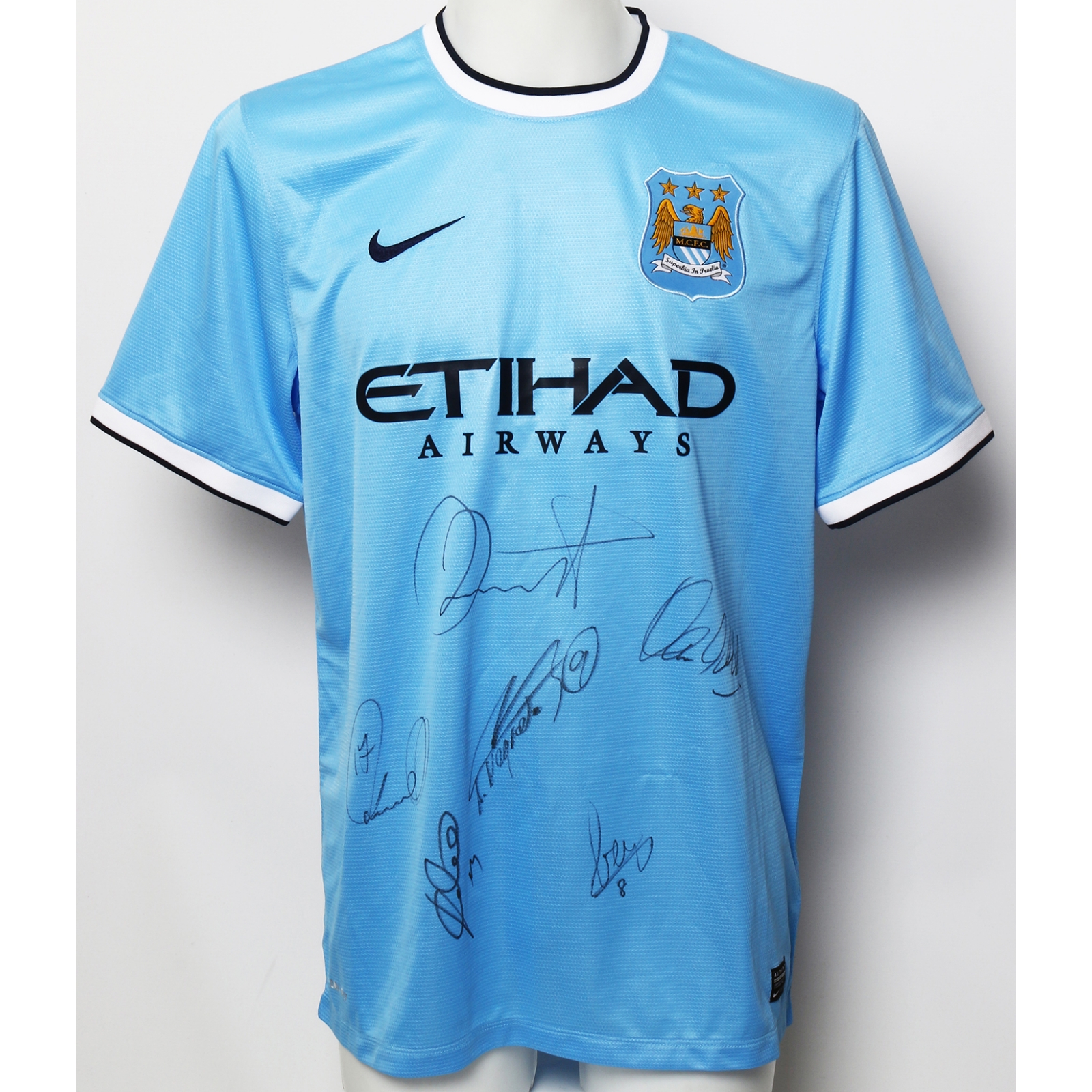 Manchester City FC 201314 Home Shirt Signed by the Champions of 2013