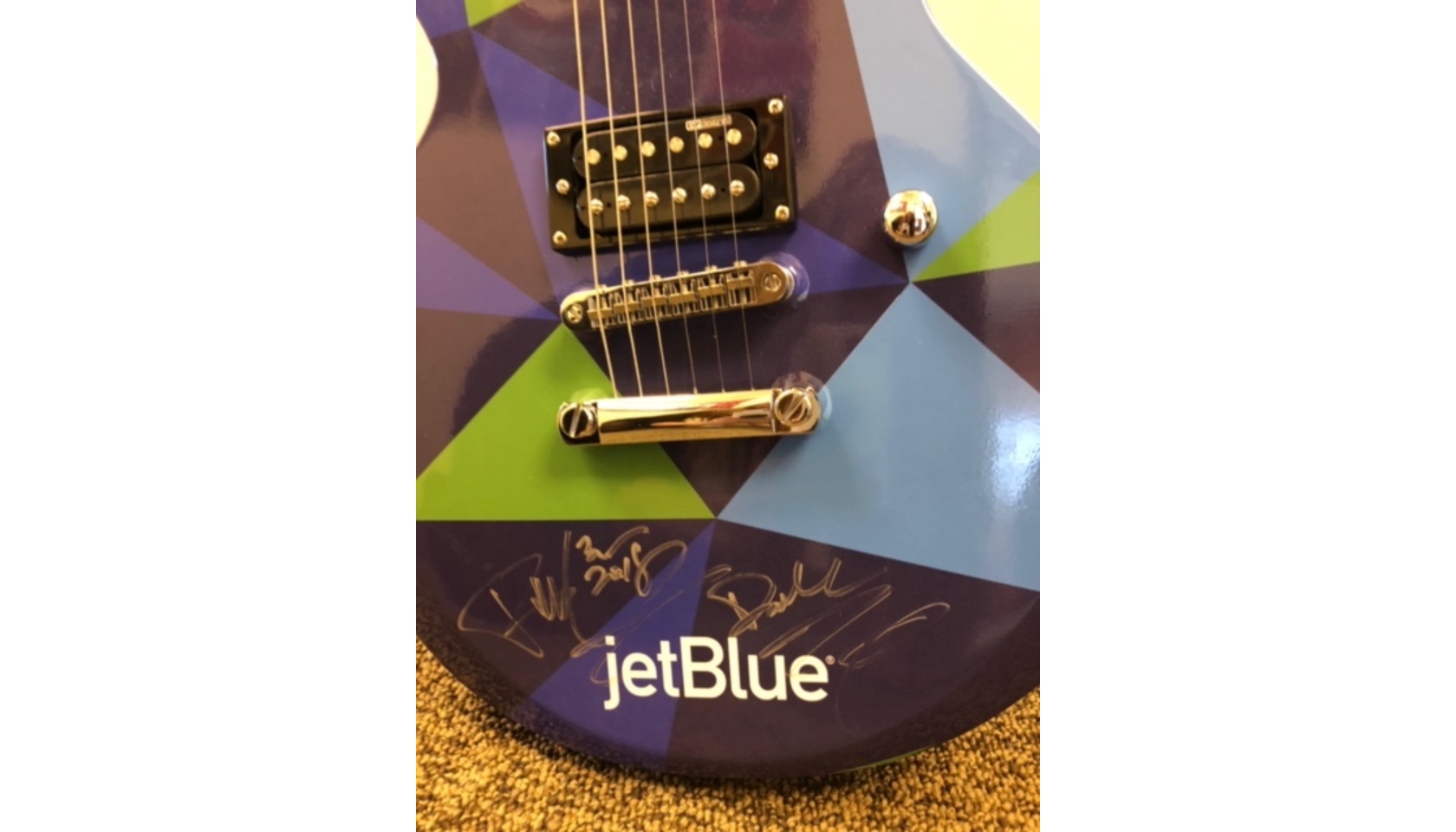 Pitbull Signed JetBlue Electric Guitar CharityStars