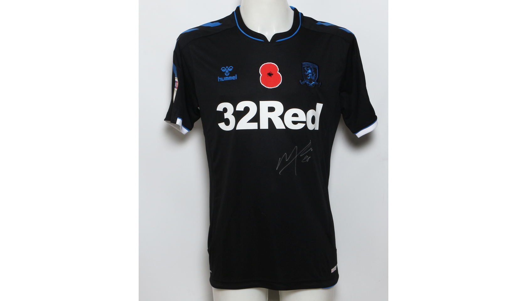 Marcus Tavernier's Middlesbrough Signed and Worn Away Poppy Shirt - CharityStars