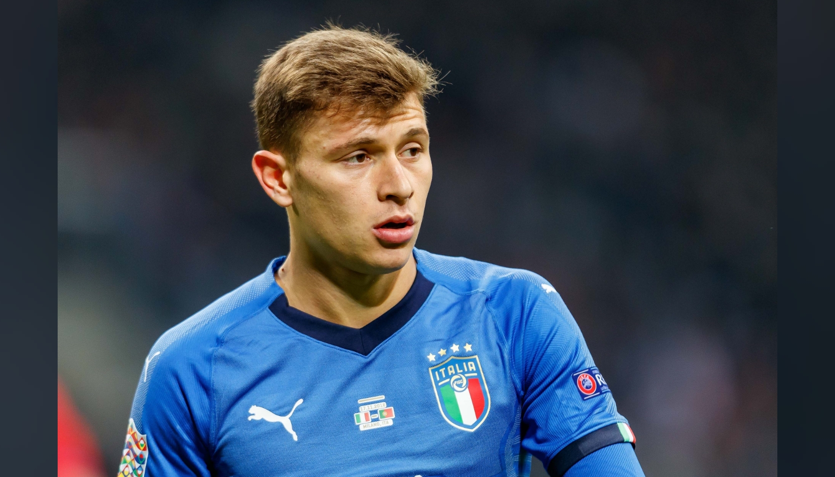 Barella's Match-Issue/Worn Shirt, Italy-Poland 2018 - CharityStars