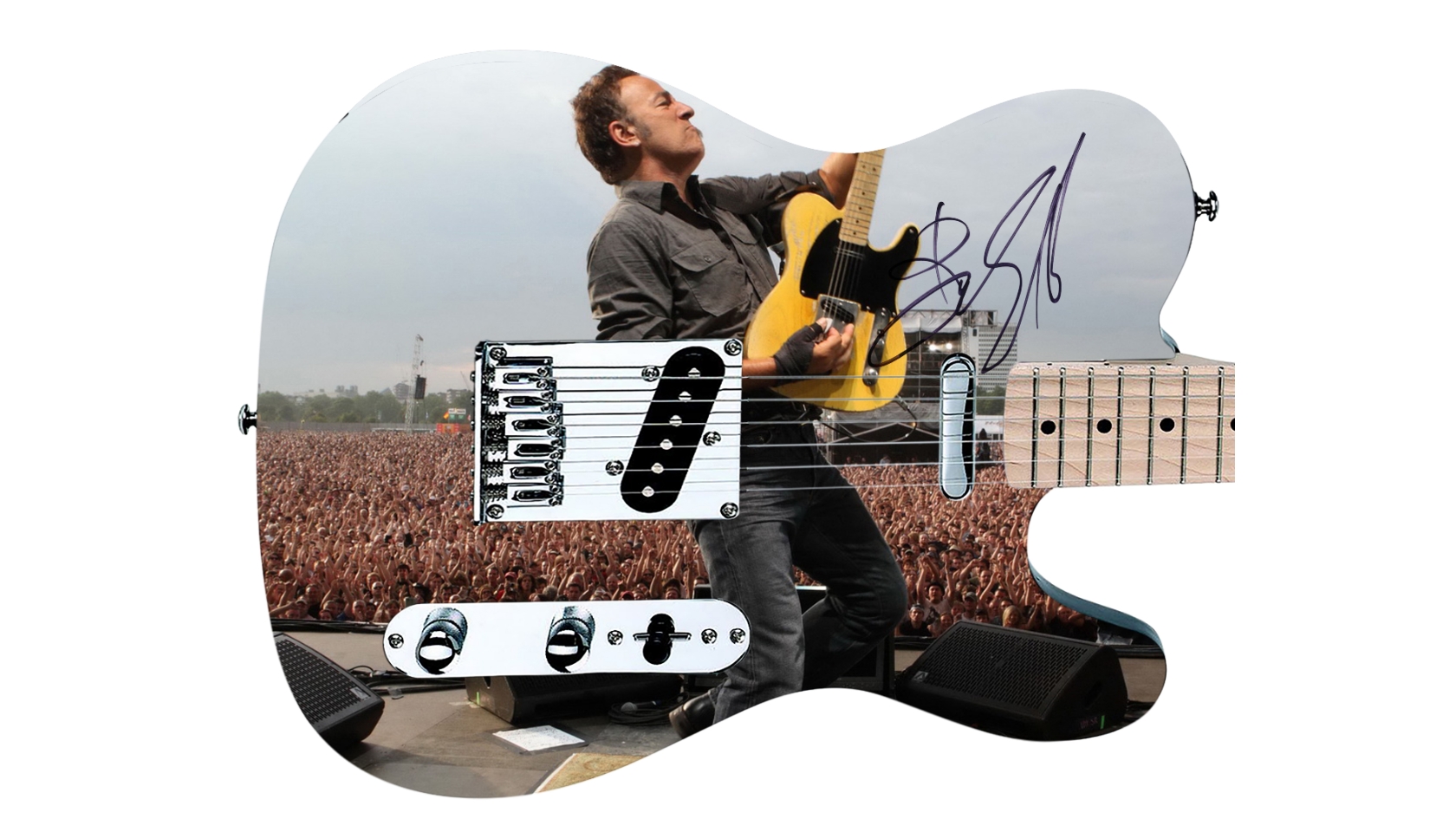 Bruce Springsteen Hand Signed Custom Graphics Guitar CharityStars
