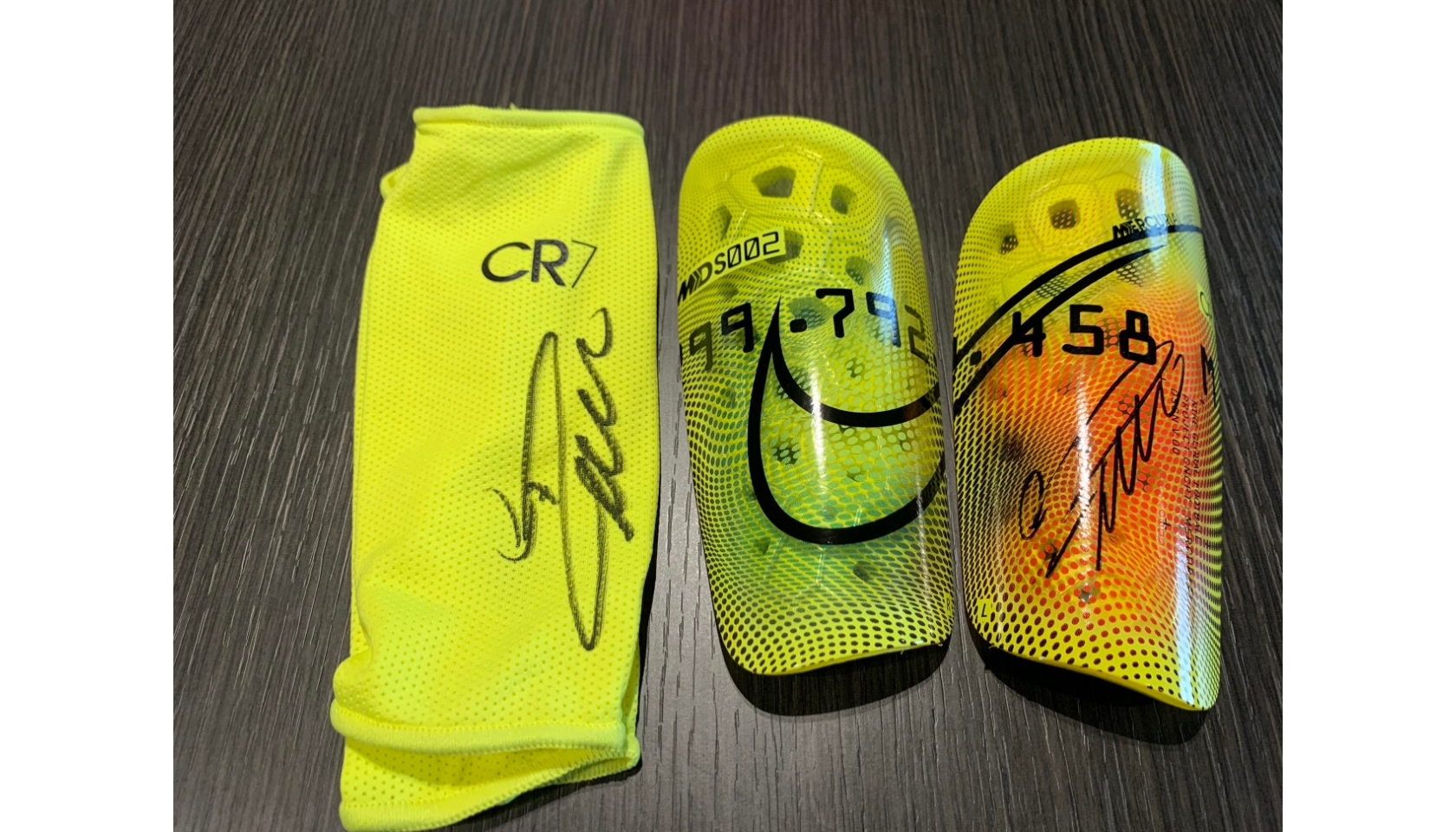 Nike CR7 Shin Pads Signed by Cristiano Ronaldo CharityStars