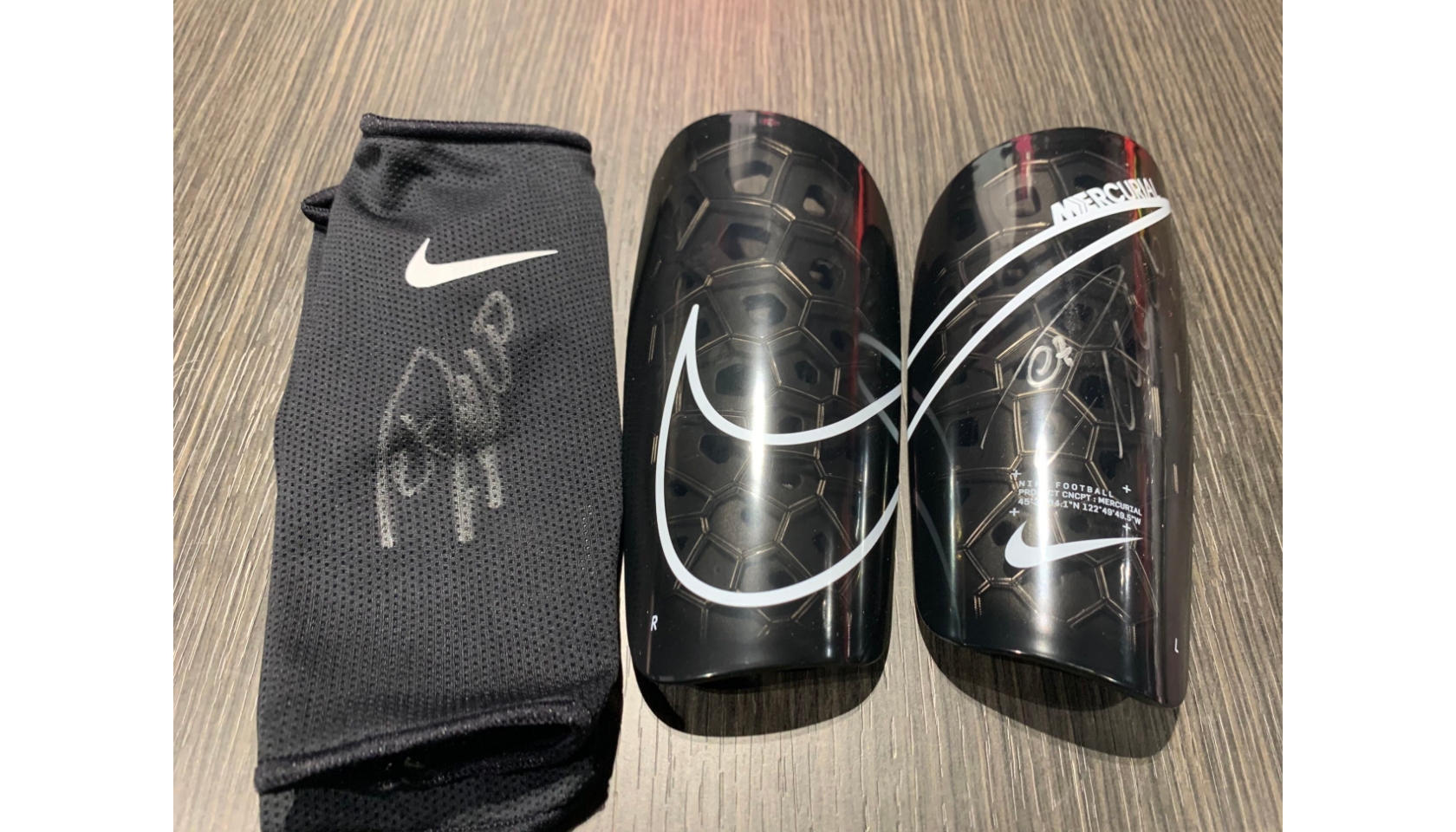 Nike Shin Pads Signed by Cristiano Ronaldo CharityStars
