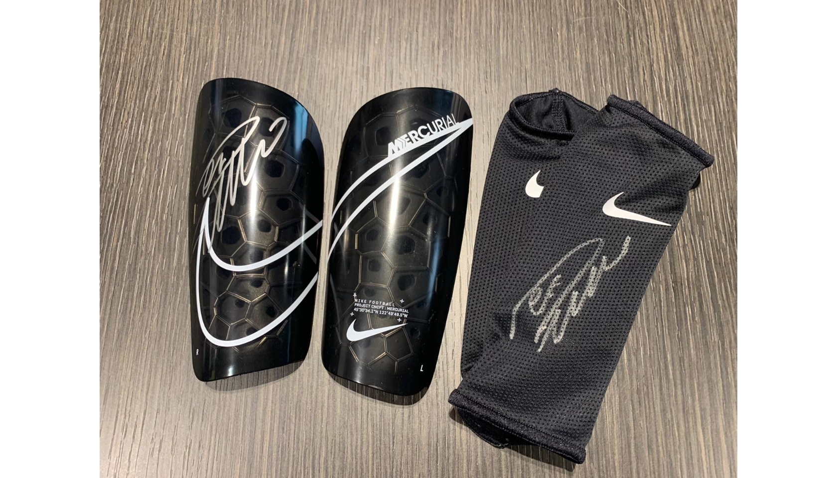 Nike Shin Pads Signed by Cristiano Ronaldo CharityStars