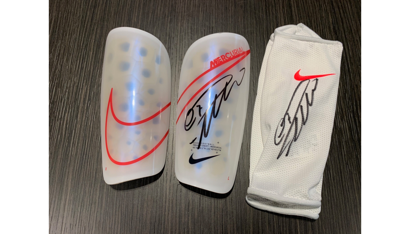Nike Shin Pads Signed by Cristiano Ronaldo CharityStars