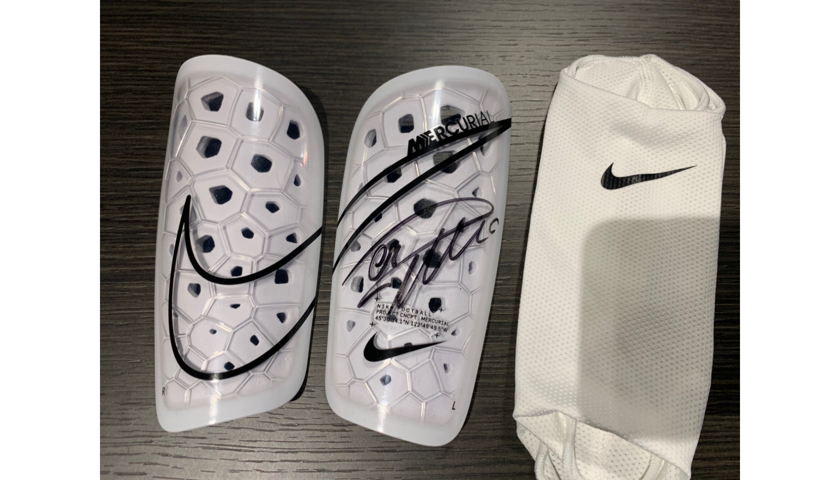 Nike Shin Pads Signed by Cristiano Ronaldo CharityStars