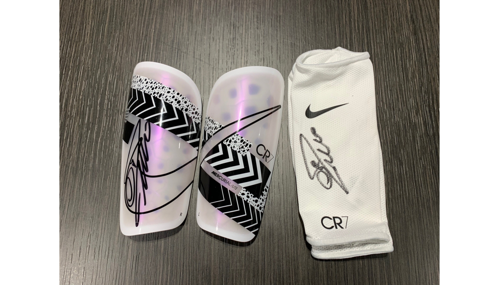 Nike Shin Pads Signed by Cristiano Ronaldo CharityStars