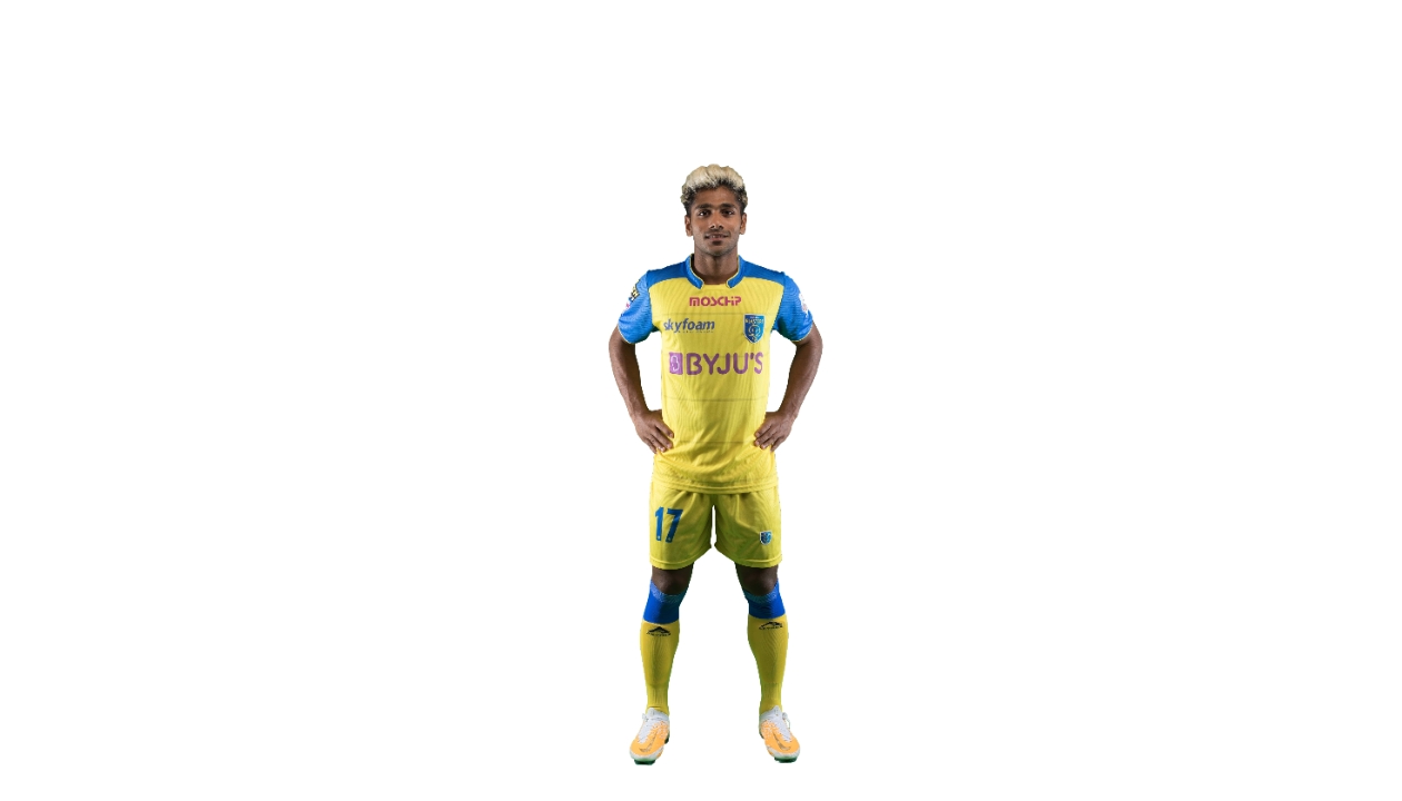 Maglia ufficiale Kerala Blasters FC, 2020/21 Autografata da Rahul KP