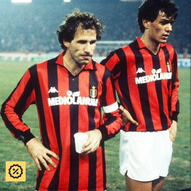 Maglia gara Baresi Milan, 1988/89 - Autografata - CharityStars