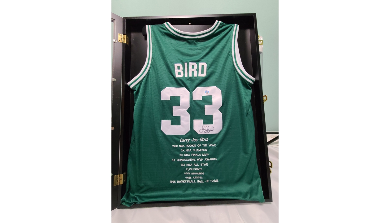 larry bird signed jersey