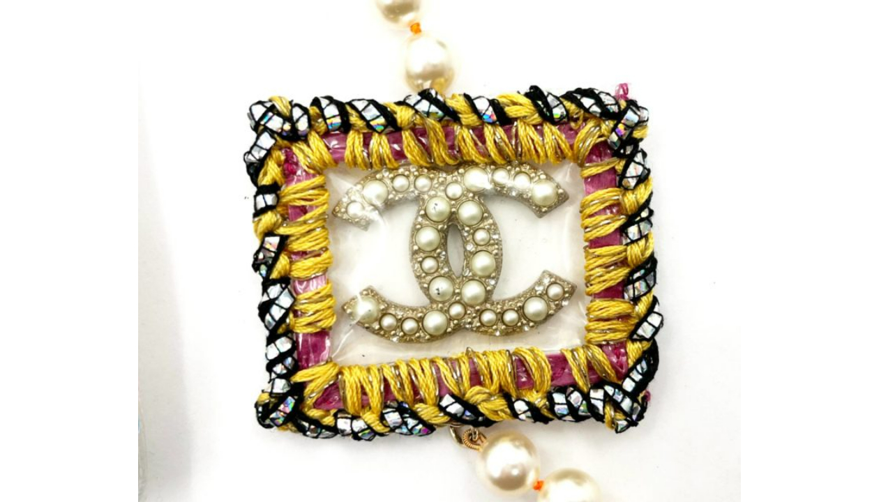 Chanel Runway Gold CC Neon Patchwork 