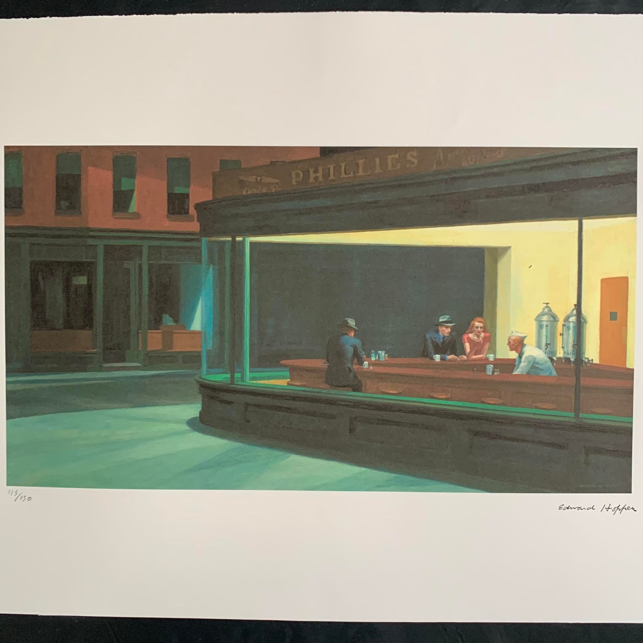 Edward Hopper Signed "Nighthawks" CharityStars